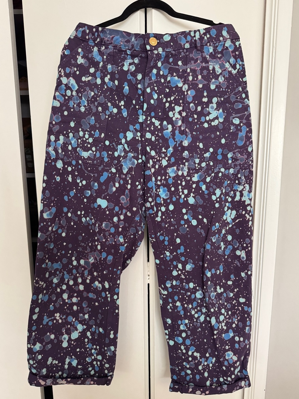 Big Bud Press Work Pants - Purple Splatter - Size L - EUC
